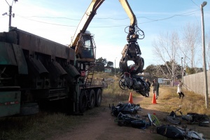 Compactan y destruyen más de mil motos retenidas en San Carlos