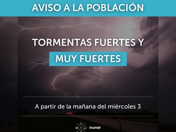 tormentas, Inumet, aviso