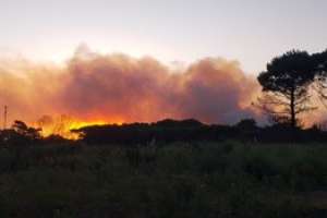 En la medianoche bomberos buscaba controlar el fuego en Manantiales; en el cerro Pan de Azúcar está dominado