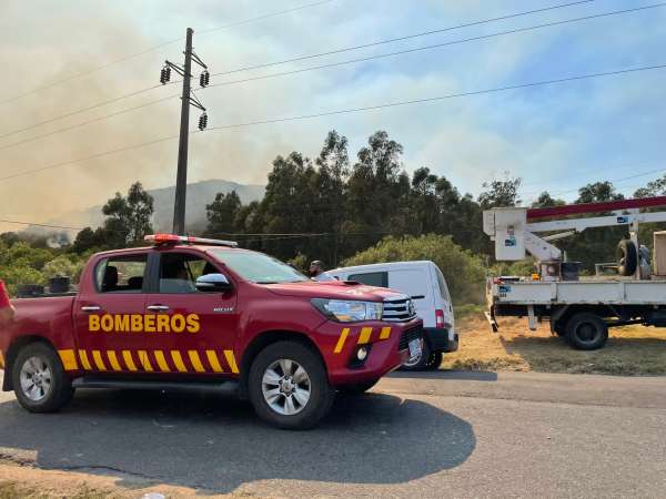 Con temperaturas que rondan los 250 grados y nivel de radiación "bastante importante", Bomberos continúa extinción de focos en ladera Este del Cerro del Toro