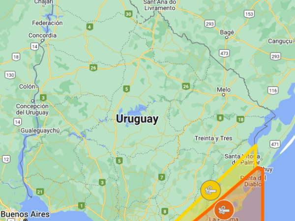 Rige doble alerta por vientos fuertes y persistentes para el Este del país