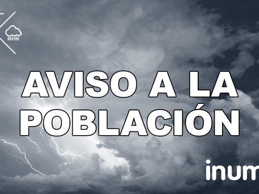 INUMET alerta a la población por vientos fuertes, lluvias y tormentas